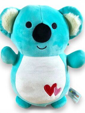 Kellytoy Squishmallows Hug Mees Paul Koala Plush Stuffed Toy Blue Hearts 10"